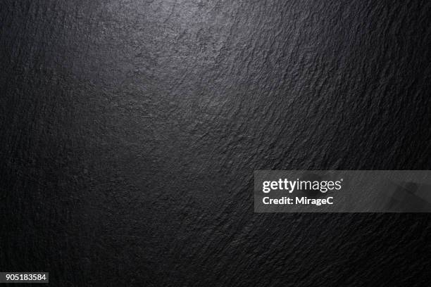 low lighting black slate texture - caillou photos et images de collection