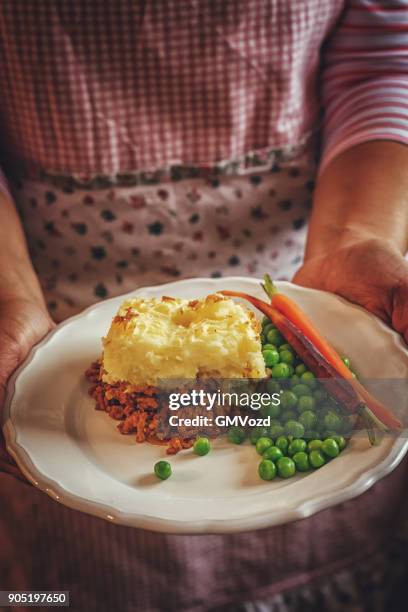 traditional british shepard`s pie - shepherd stock pictures, royalty-free photos & images