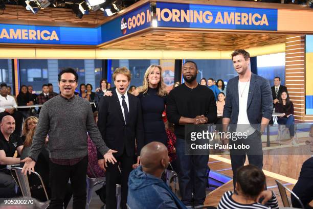 Actors Chris Hemsworth, Michael Pena, Trevante Rhodes and producer Jerry Bruckheimer are guest on "Good Morning America," Monday, January 15 airing...