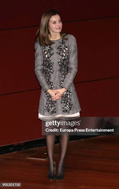 King Felipe of Spain, accompanied by Queen Letizia of Spain, receives Terrorism Victims Foundation Award at Reina Sofia Museum on January 15, 2018 in...