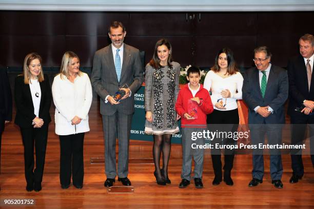 King Felipe of Spain and Queen Letizia of Spain attend Terrorism Victims Foundation Awards at Reina Sofia Museum on January 15, 2018 in Madrid, Spain.