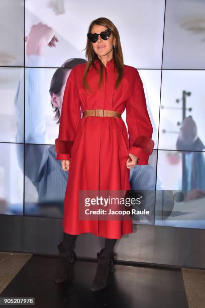 Anna Dello Russo attends the Fendi show during Milan Men's Fashion Week Fall/Winter 2018/19 on January 15, 2018 in Milan, Italy.