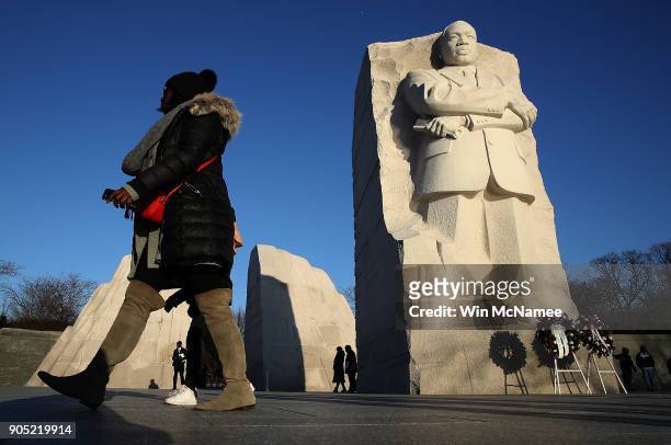 Saoudatou Dia visits the Martin Luther King Jr. Memorial on Martin Luther King Day January 15, 2018 in Washington DC. Martin Luther King Jr. Would...