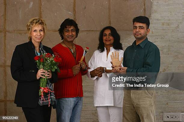Niladri Paul with Blossam Kochar, Dr Pradeep Sharma, Dr Neelam Sharma posing for the photograph in New Delhi, India on Wednsday, January 25, 2006.
