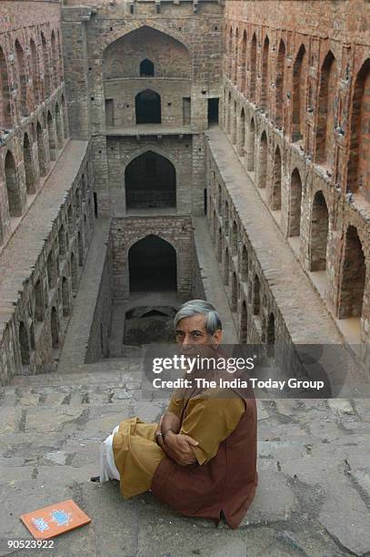 Anupam Mishra, Eminent environmentalist and Water Guru at Agrasen ki Baoli The cultural heritage of India in Connaught Place, New Delhi, India