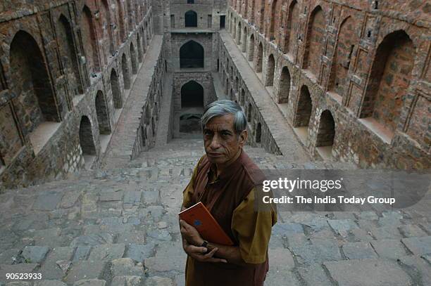 Anupam Mishra, Eminent environmentalist and Water Guru at Agrasen ki Baoli The cultural heritage of India in Connaught Place, New Delhi, India