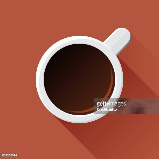 coffee mug - coffee cups top view stock illustrations
