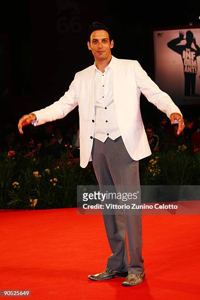 Actor Stefano DiMatteo attends the "Survival Of The Dead" premiere at the Sala Grande during the 66th Venice Film Festival on September 9, 2009 in...