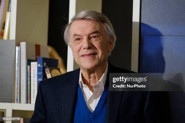 Singer Salvatore Adamo during a posed for graphic media at the Hotel Eurostars in Madrid, Spain on January 15, 2018.