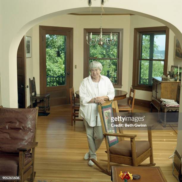 Science Fiction Writer Ursula K. Le Guin poses for portrait in her house on July 5, 2001 in Portland, Oregon.
