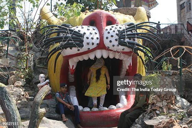 Gufa Wala Mandir at Preet Vihar, New Delhi. The mandir, an artifical cave, is a replica of Ma Viashno Devi cave, being the main attraction for...