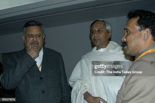 Raman Singh, Chief Minister of Chhattisgarh with Naveen Patnaik, Chief Minister of Orissa and Madhu Kora, Chief Minister of Jharkhand at the 52nd...