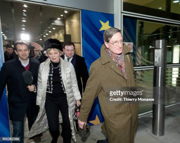 Anna Soubry and Dominic Grieve leave the Berlaymont building, headquarters of the European Commission after a meeting with Chief Brexit Negotiator,...
