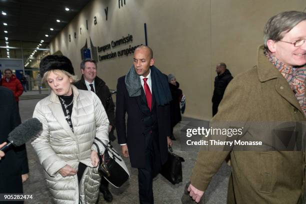 Anna Soubry , Chuka Umunna and Dominic Grieve leave the Berlaymont building, headquarters of the European Commission after a meeting with Chief...