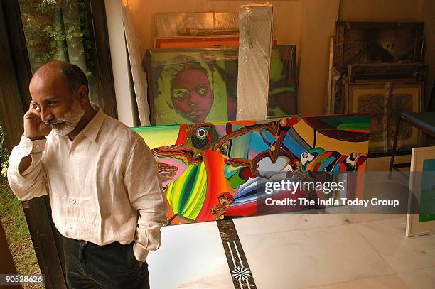 Aman Nath, Hotelier, architect, interior designer, art restorer and Co-Chairman of Neemrana Hotels with his paintings done jointly by eminent Indian...