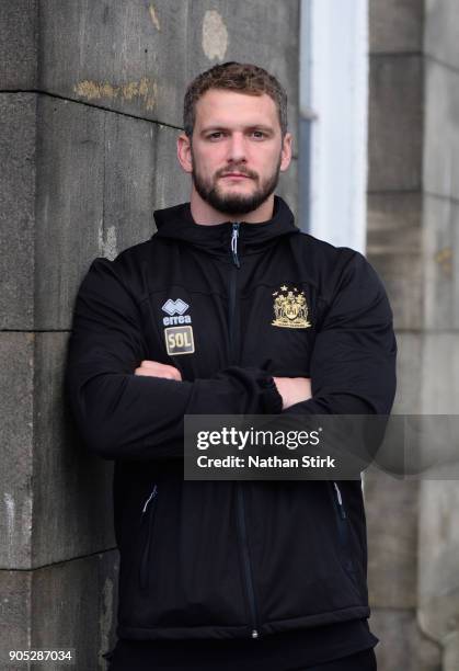 Sean O'Loughlin of Wigan Warriors poses for a portrait during the Wigan Warriors Media Day at Haigh Hall Hotel on January 15, 2018 in Wigan, England.