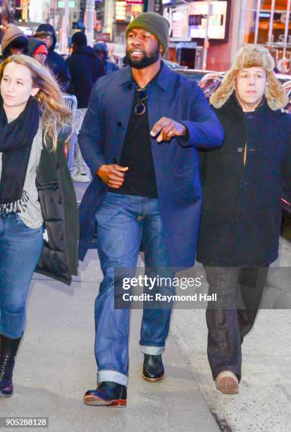 Actor Trevante Rhodes is seen outside "Good Morning America" on January 15, 2018 in New York City.