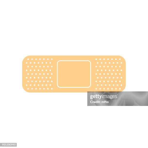 adhesive bandage - textile patch stock illustrations