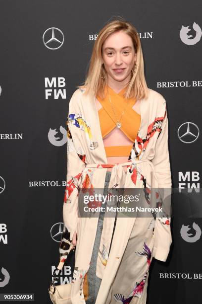 Sonia Lyson attends the Dawid Tomaszewski show during the MBFW Berlin January 2018 at ewerk on January 15, 2018 in Berlin, Germany.