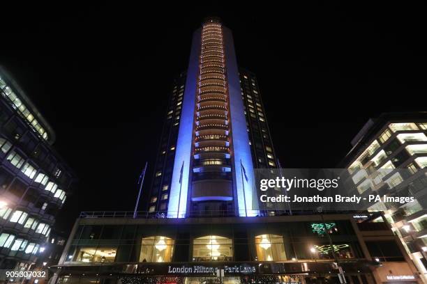 General view of the London Hilton, on Park Lane, following the death of Cranberries singer Dolores O'Riordan.