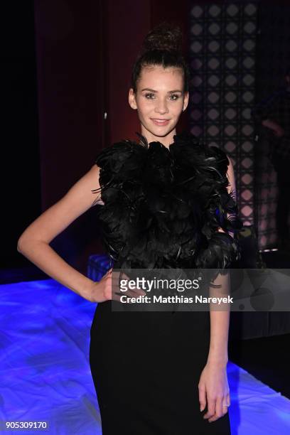 Model Betty Taube attends the Dawid Tomaszewski show during the MBFW Berlin January 2018 at ewerk on January 15, 2018 in Berlin, Germany.