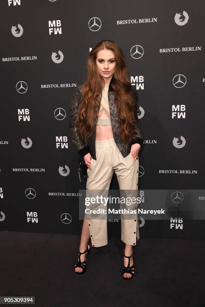 Lisa Marie Schiffner attends the Dawid Tomaszewski show during the MBFW Berlin January 2018 at ewerk on January 15, 2018 in Berlin, Germany.