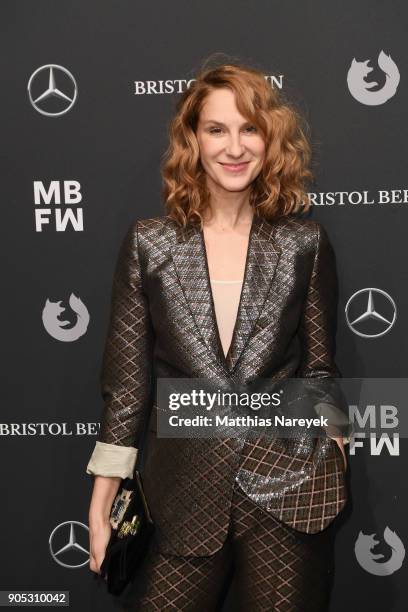 Actress Chiara Schoras attends the Dawid Tomaszewski show during the MBFW Berlin January 2018 at ewerk on January 15, 2018 in Berlin, Germany.