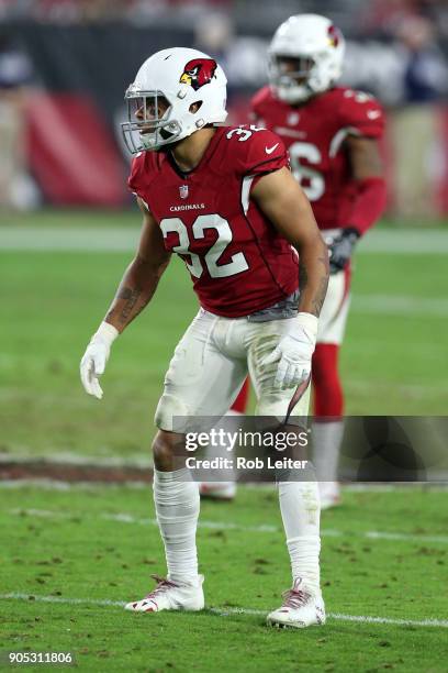 Tyrann Mathieu of the Arizona Cardinals in action during the game against the Los Angeles Rams at University of Phoenix Stadium on December 3, 2017...