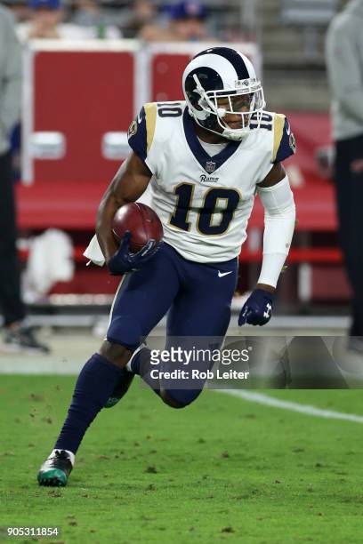 Pharoh Cooper of the Los Angeles Rams in action during the game against the Arizona Cardinals at University of Phoenix Stadium on December 3, 2017 in...