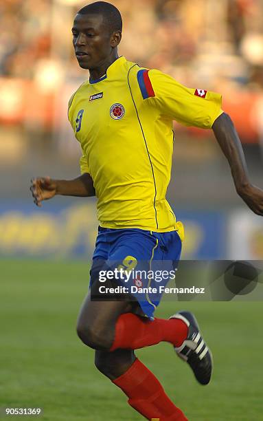 Colombia's Adrian Ramos in a 2010 FIFA World Cup qualifier against Uruguay at the Centenario Stadium on September 9, 2009 in Montevideo, Uruguay.