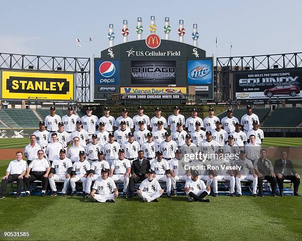 Players and staff of the Chicago White Sox pose for their 2009 team photo on September 8, 2009 at U.S. Cellular Field in Chicago, Illinois. FIRST...
