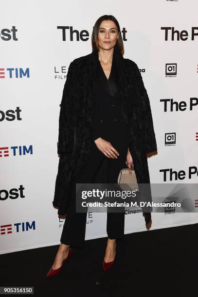 Anna Foglietta attends the 'The Post' premiere on January 15, 2018 in Milan, Italy.