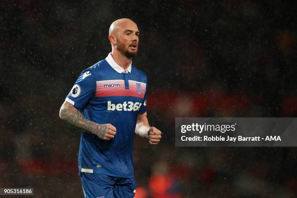 Stephen Ireland of Stoke City during the Premier League match between Manchester United and Stoke City at Old Trafford on January 15, 2018 in...