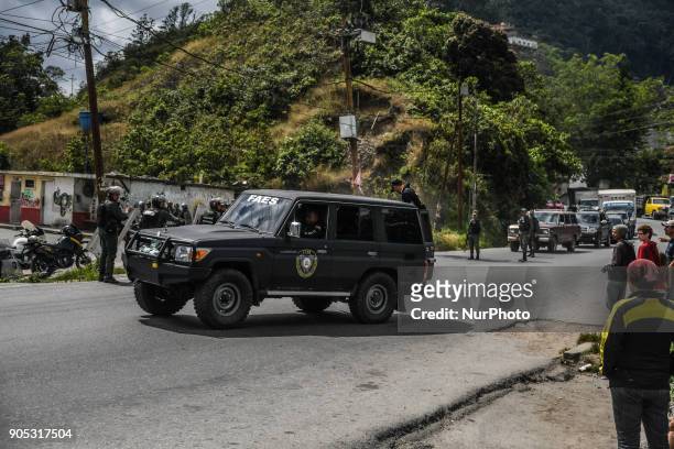 Members of the Venezuelan army patrol Caracas as an operation to capture Oscar Perez, a rebel against the government of Nicolas Maduro, died after a...