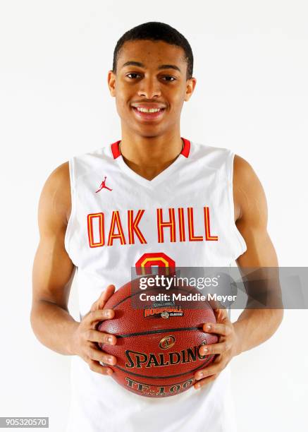 Keldon Johnson of Oak Hill Academy poses for a portrait during the 2018 Spalding HoopHall Classic at Blake Arena at Springfield College on January...