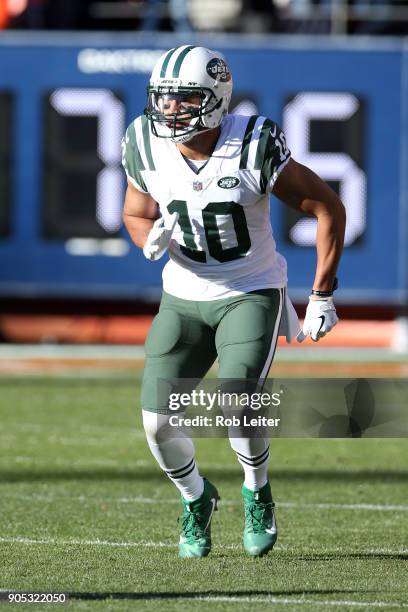 Jermaine Kearse of the New York Jets in action during the game against the Denver Broncos at Sports Authority Field At Mile High on December 10, 2017...