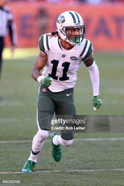 Robby Anderson of the New York Jets in action during the game against the Denver Broncos at Sports Authority Field At Mile High on December 10, 2017...