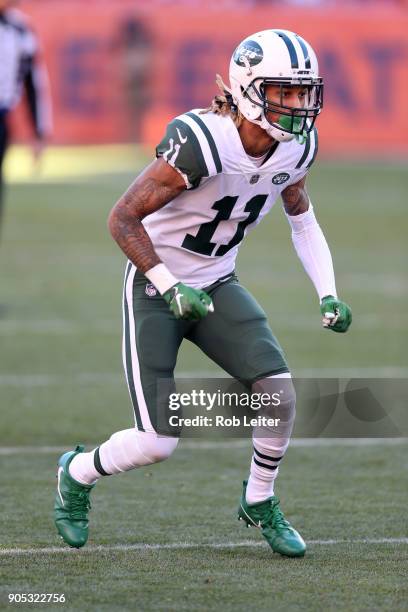 Robby Anderson of the New York Jets in action during the game against the Denver Broncos at Sports Authority Field At Mile High on December 10, 2017...