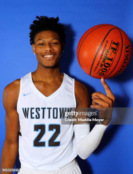 Cam Reddish of Westtown School poses for a portrait during the 2018 Spalding HoopHall Classic at Blake Arena at Springfield College on January 15,...