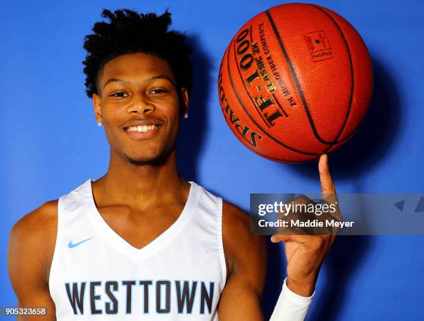 Cam Reddish of Westtown School poses for a portrait during the 2018 Spalding HoopHall Classic at Blake Arena at Springfield College on January 15,...