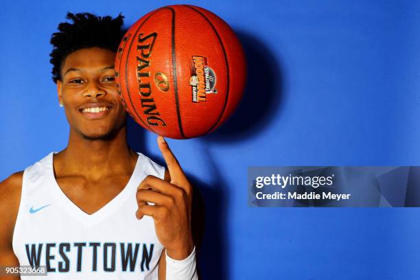 Cam Reddish of Westtown School poses for a portrait during the 2018 Spalding HoopHall Classic at Blake Arena at Springfield College on January 15,...