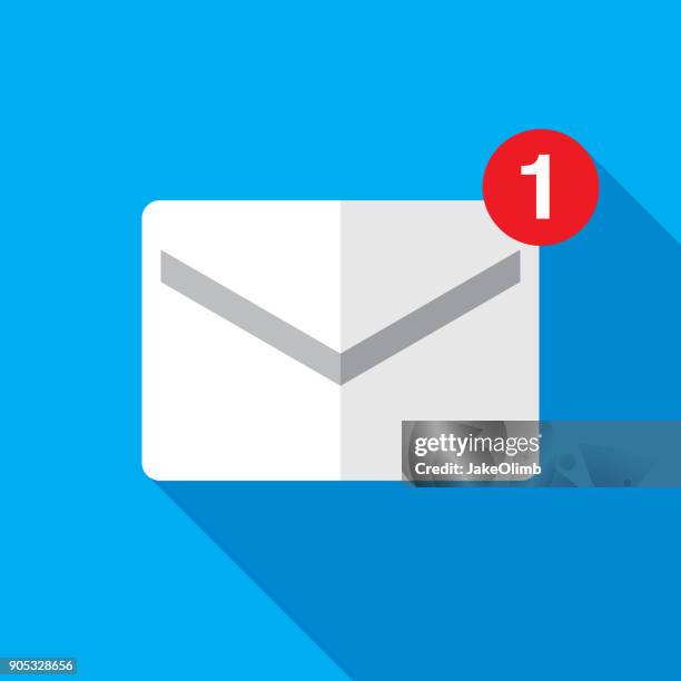 email icon flat - email address stock illustrations