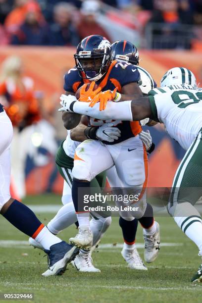 Anderson of the Denver Broncos in action during the game against the New York Jets at Sports Authority Field At Mile High on December 10, 2017 in...