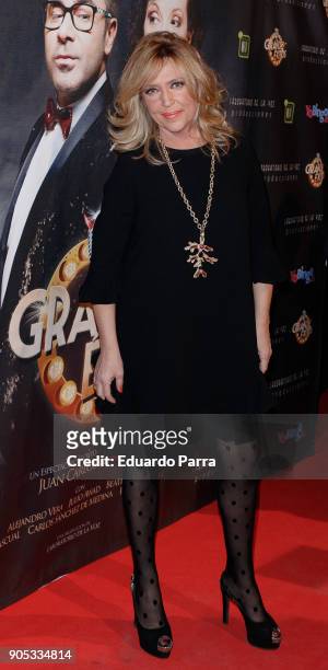 Lydia Lozano attends the 'Grandes Exitos' theatre play premiere at Rialto Theatre on January 15, 2018 in Madrid, Spain.
