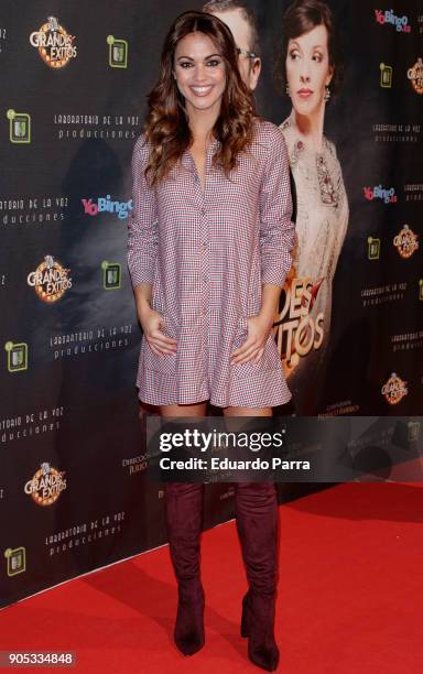 Lara Alvarez attends the 'Grandes Exitos' theatre play premiere at Rialto Theatre on January 15, 2018 in Madrid, Spain.