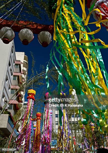 tanabata matsuri - the tanabata matsuri in sao paulo stock-fotos und bilder