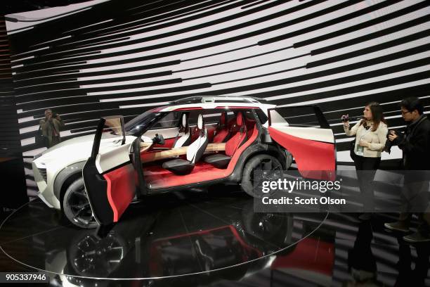 Nissan shows their Xmotion Concept SUV at the North American International Auto Show on January 15, 2018 in Detroit, Michigan. The show is open to...