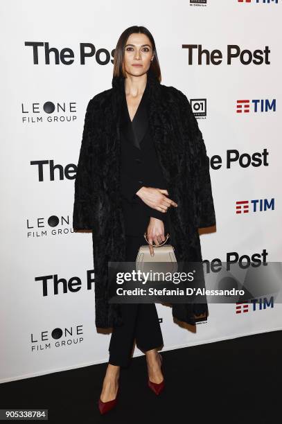 Anna Foglietta attends the 'The Post' premiere on January 15, 2018 in Milan, Italy.