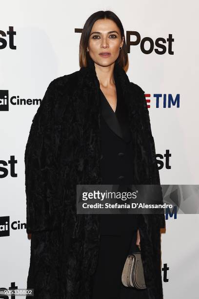 Anna Foglietta attends the 'The Post' premiere on January 15, 2018 in Milan, Italy.