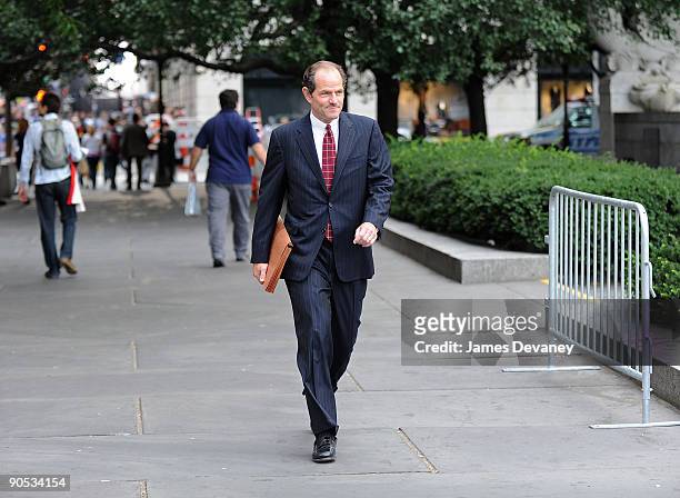 Eliot Spitzer seen on the streets of Manhattan on September 9, 2009 in New York City.